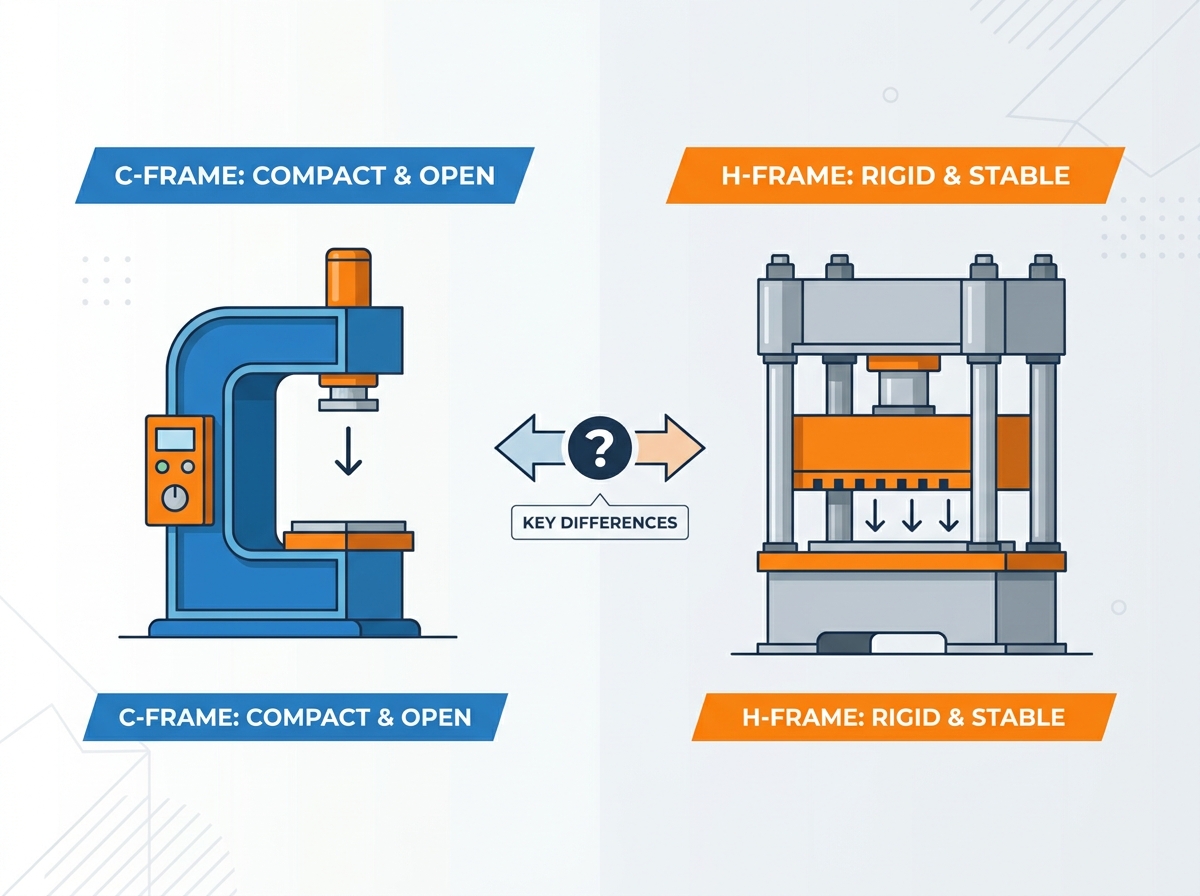 C frame press vs H frame press comparison on shop floor