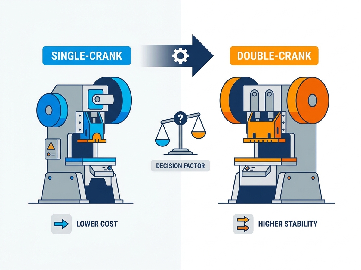 Comparison of single crank and double crank power press architectures in a manufacturing environment