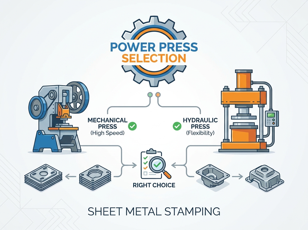 Power press machine in a metal stamping facility