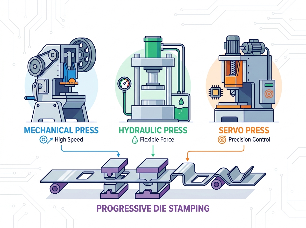 Press for progressive die stamping
